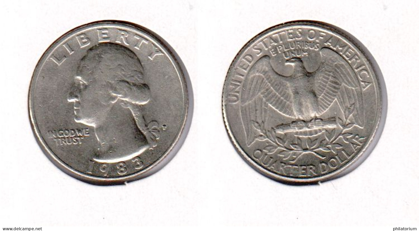 Etats Unis  Quarter Dollar 1983 P , 1983P ; USA - 1932-1998: Washington