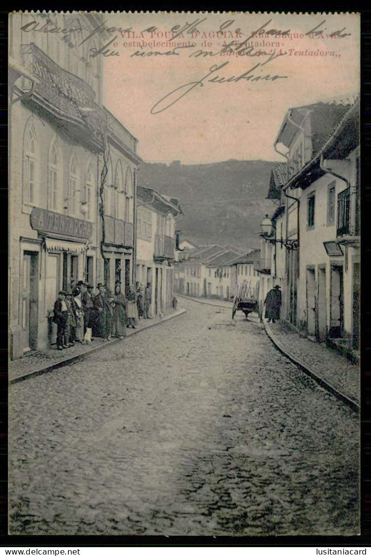 VILA POUCA DE AGUIAR-ESTABELECIMENTO COMERCIAL-Rua Duque D'Ávila E Estabelecimento De "A Tentadora".  Carte Postale - Vila Real