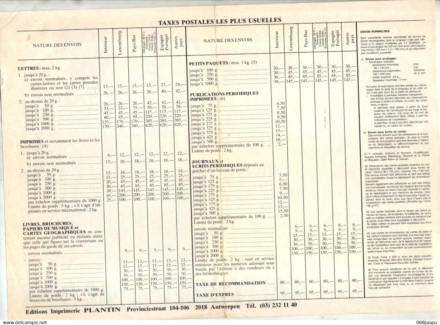 Calendrier  Du Facteur 1987 1 Feuille - Grand Format : 1971-80