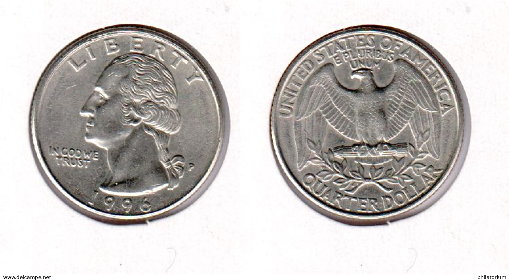 Etats Unis  Quarter Dollar 1996 P , 1996P ; USA - 1932-1998: Washington