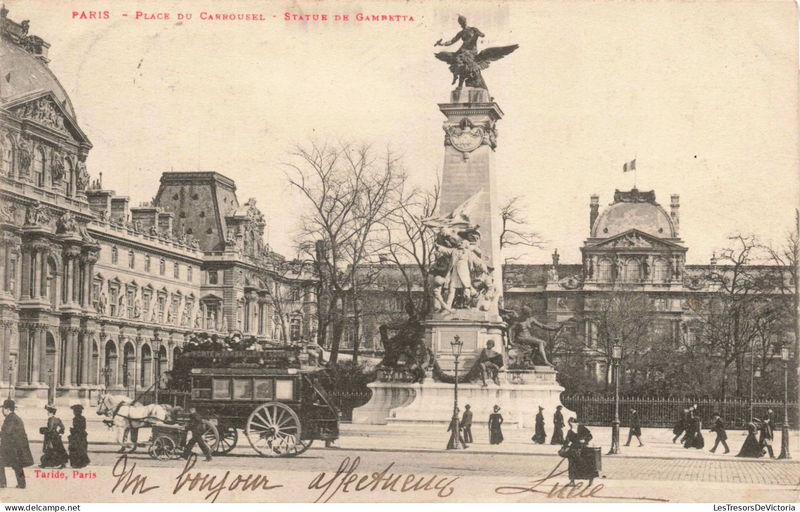 FRANCE - Paris - Place Du Caroussel - Statue De Gambetta - Carte Postale Ancienne - Plätze