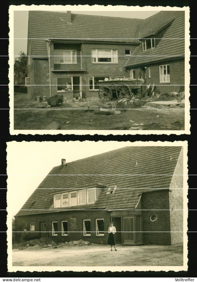 2x Orig. Foto 1957 Wedel / LK Pinneberg, Schleswig-Holstein, Haus Hörnstraße 2 - Wedel