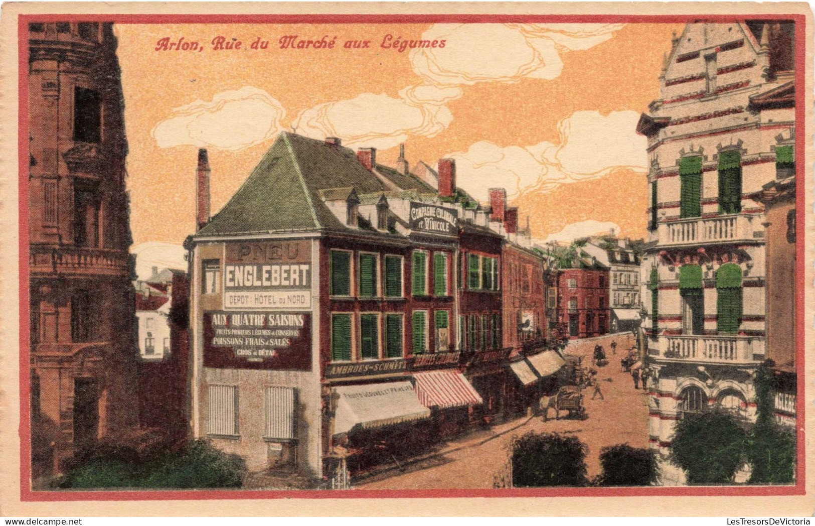 BELGIQUE - Arlon - Rue Du Marché Aux Légumes - Colorisé - Carte Postale Ancienne - Aarlen