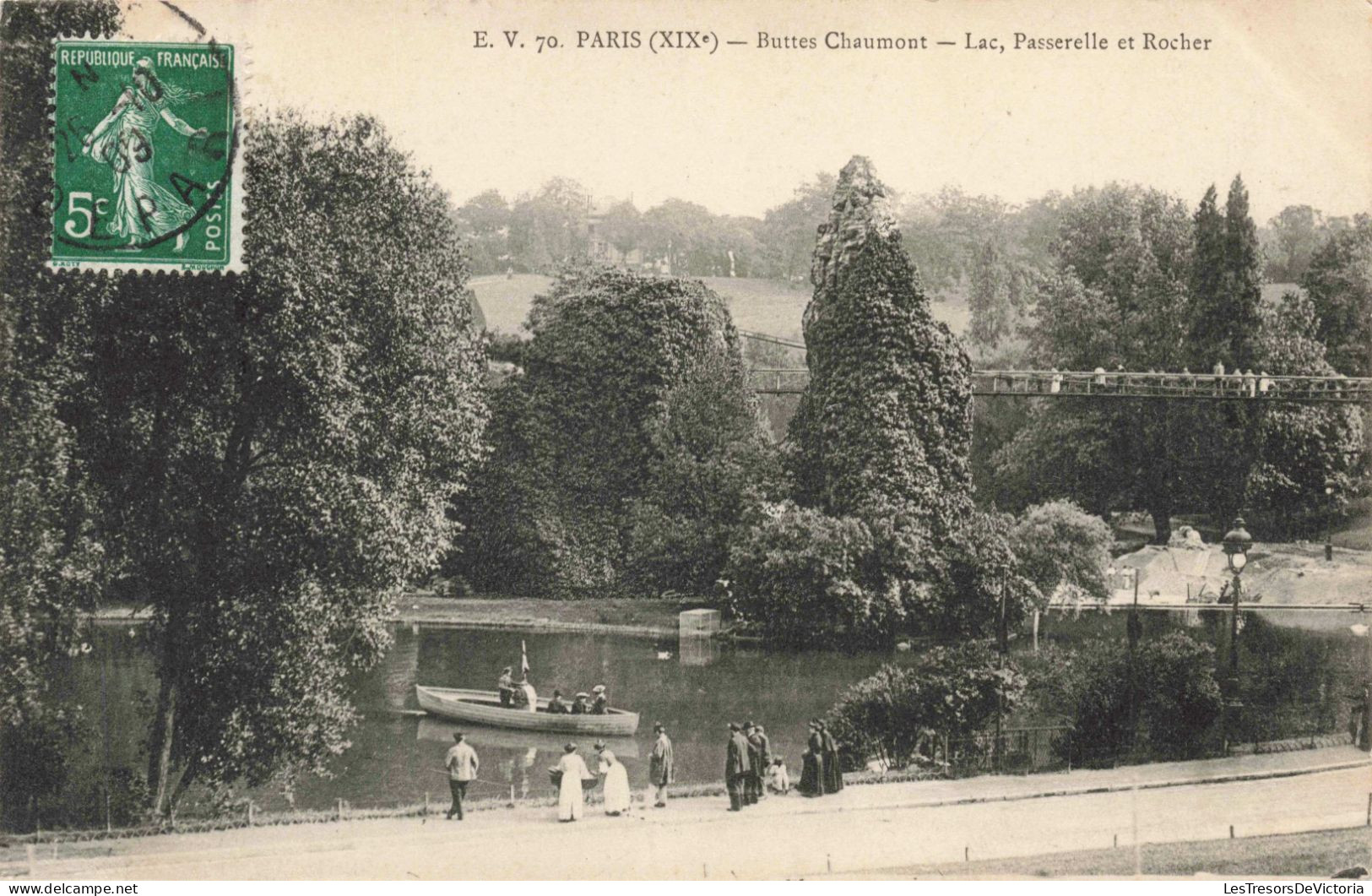 FRANCE - Paris - Buttes Chaumont - Lac Passerelle Et Rocher - Carte Postale Ancienne - Parks, Gärten
