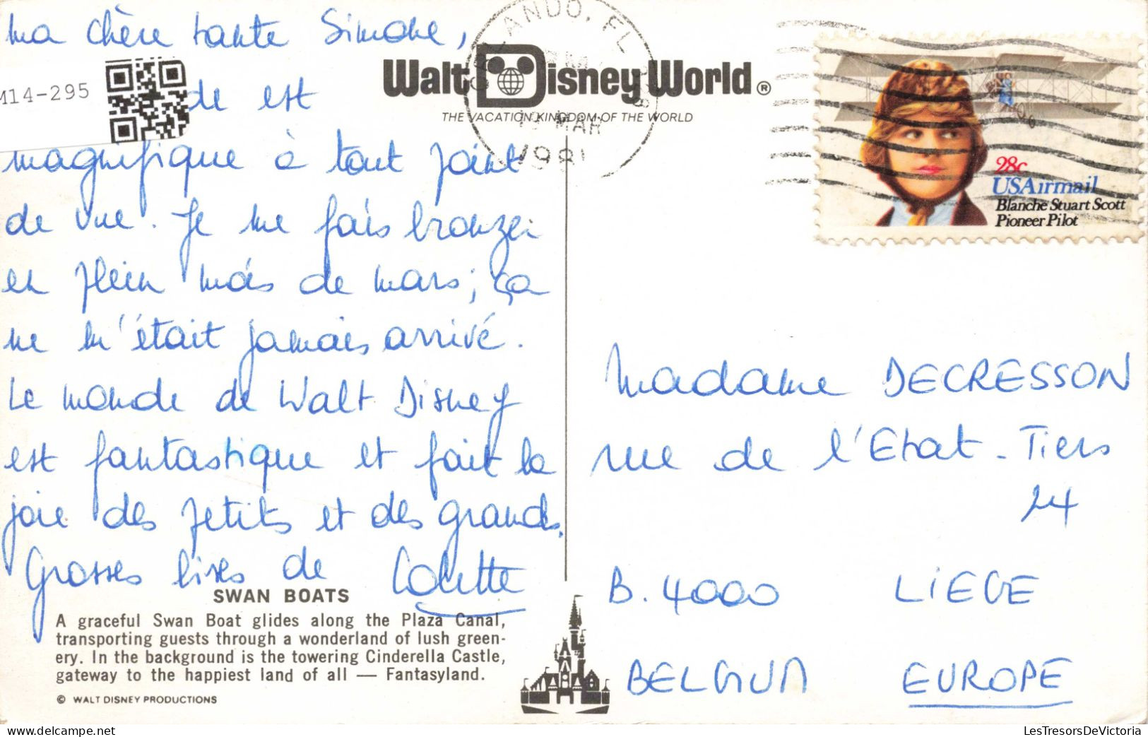 DISNEY - Disneyland - Swan Boats - Carte Postale - Disneyland