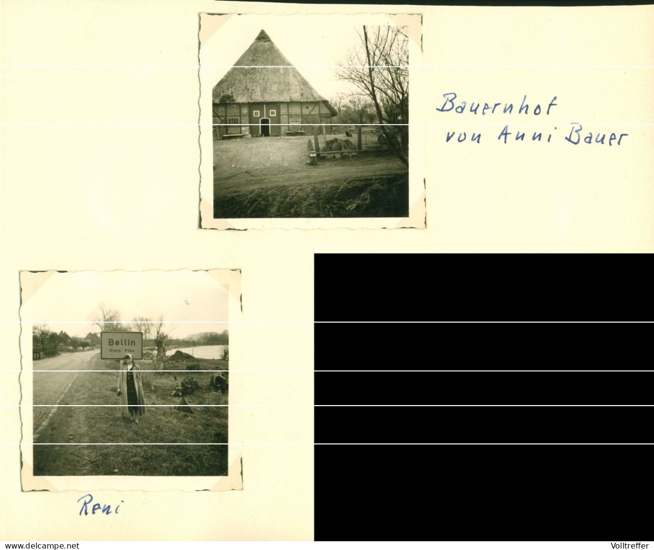 2x Orig. Foto 1957 Bellin Lammershagen / LK Pinneberg, Schleswig-Holstein, Ortspartie - Pinneberg