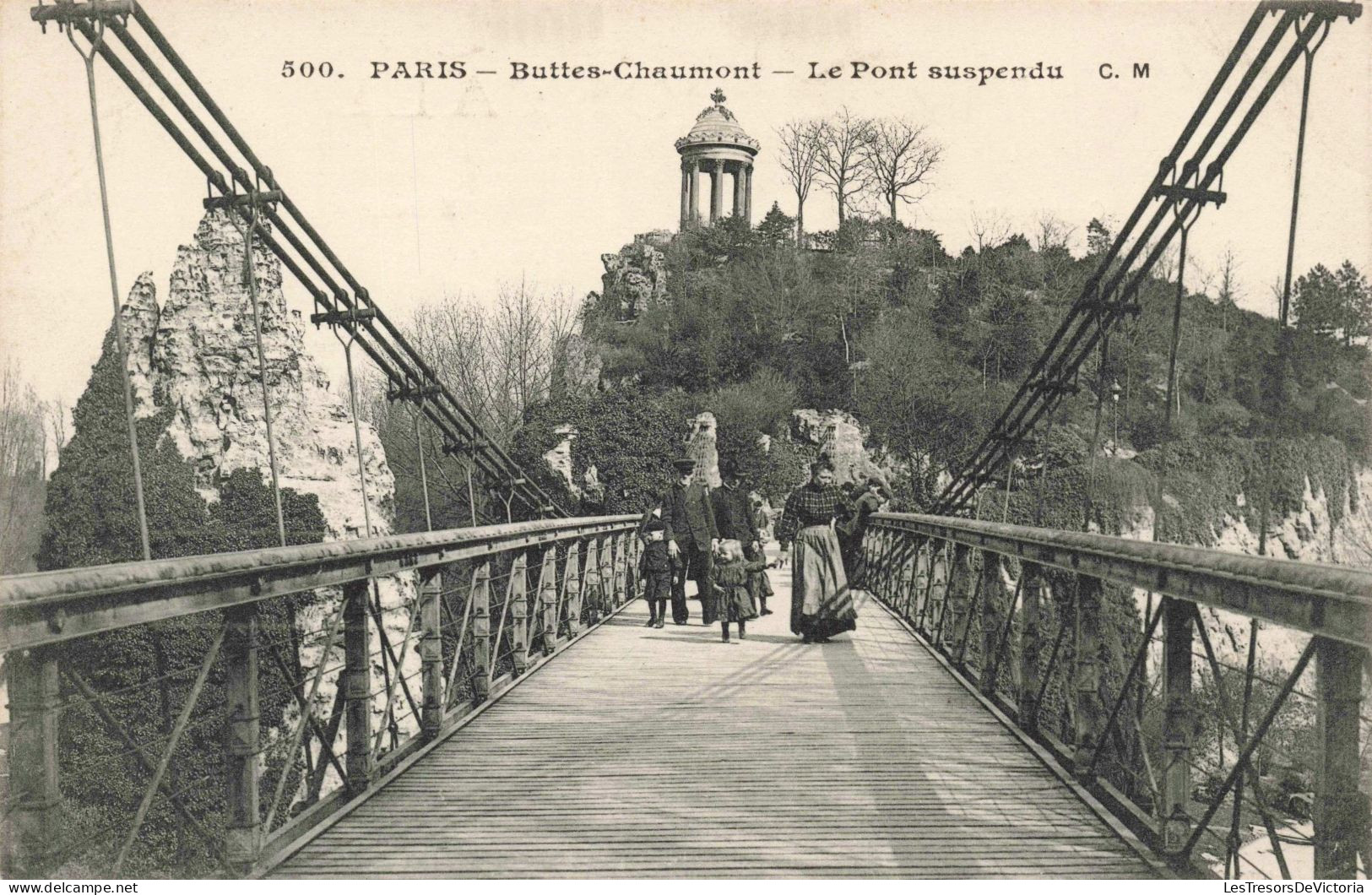 FRANCE - Paris - Buttes Chaumont - Le Pont Suspendu - Carte Postale Ancienne - Brücken