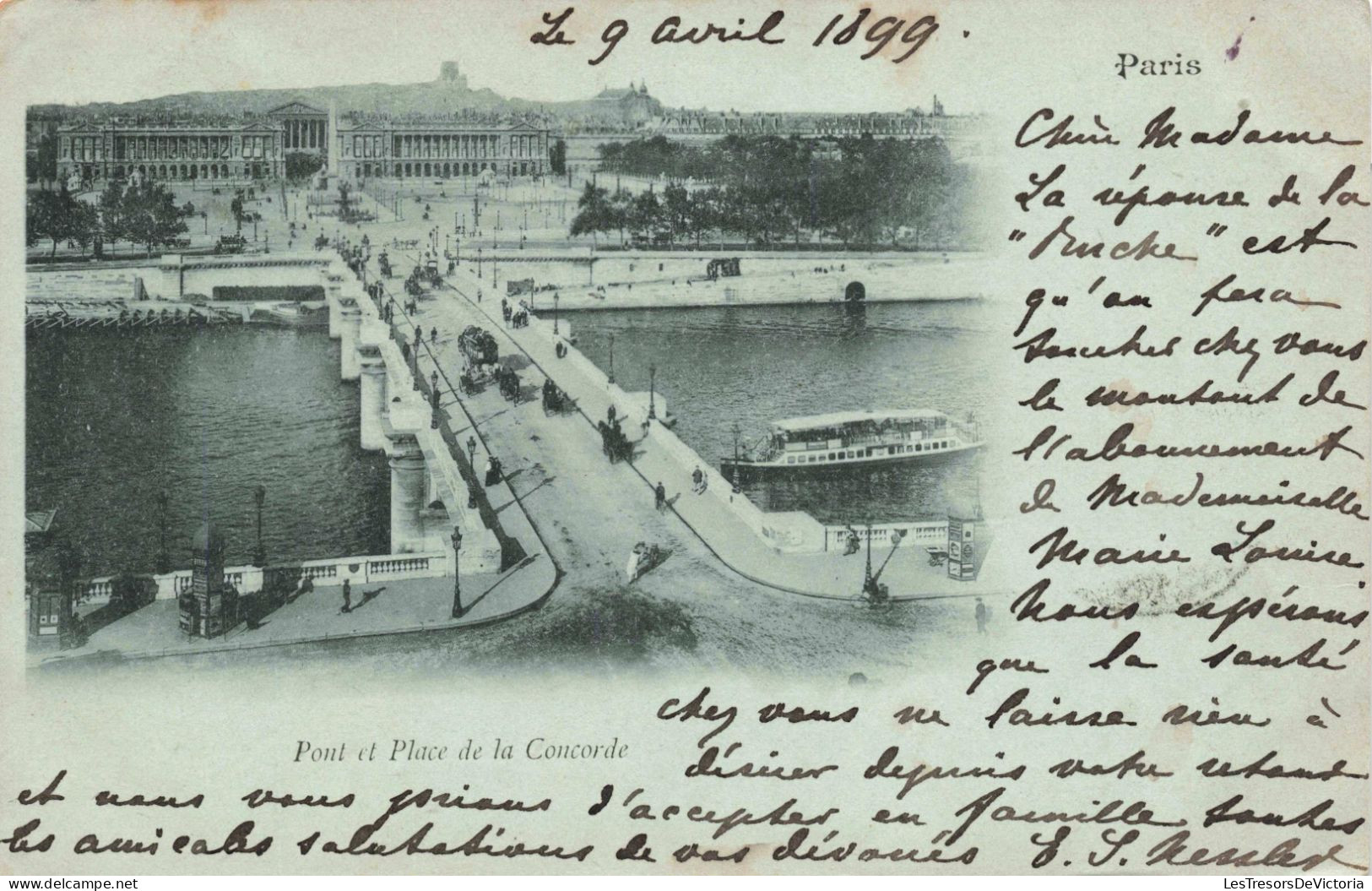 FRANCE - Paris - Pont Et Place De La Concorde - Carte Postale Ancienne - Squares