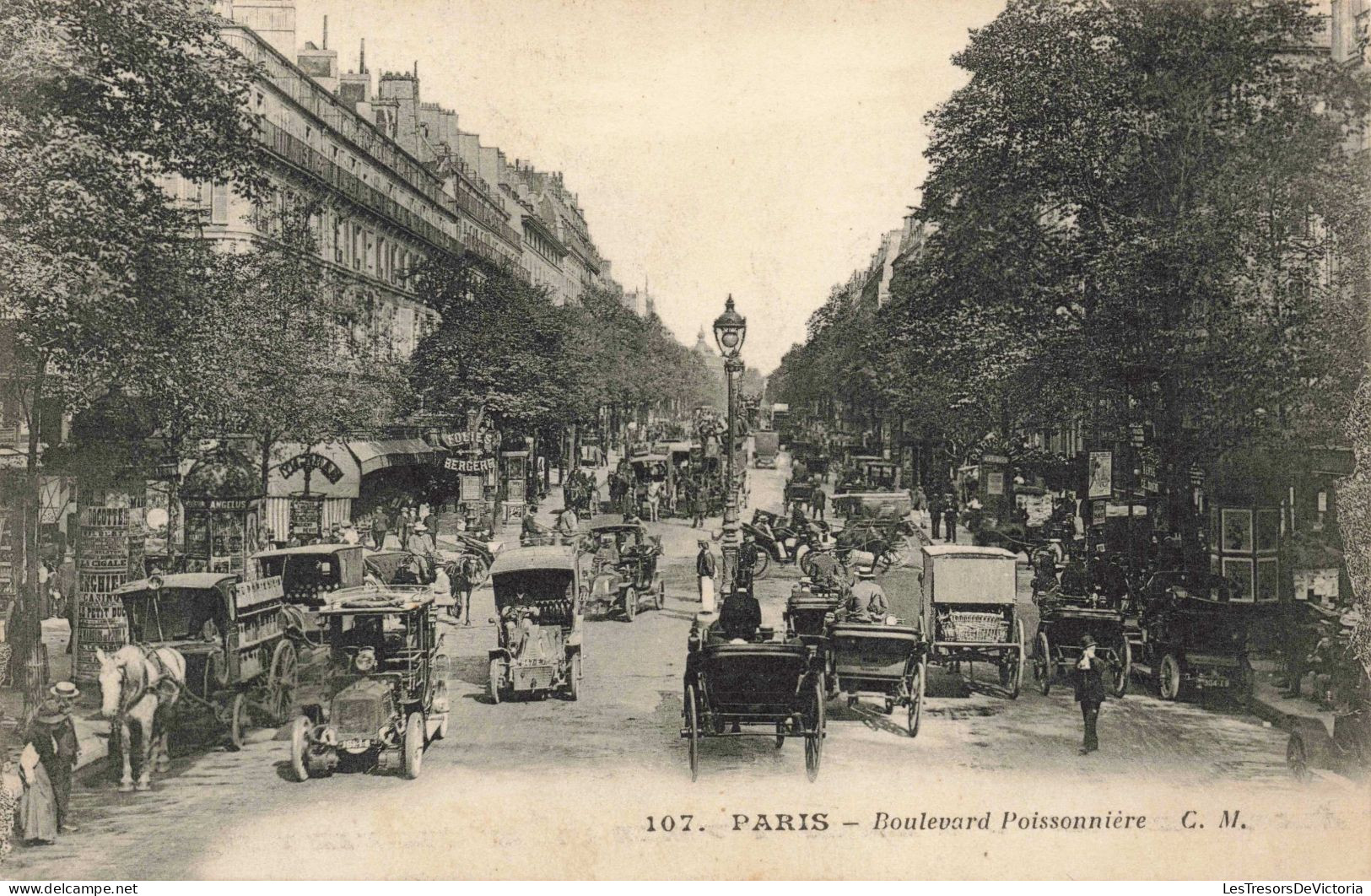 FRANCE - Paris - Boulevard Poissonnière - Animé - Carte Postale Ancienne - Parks, Gärten