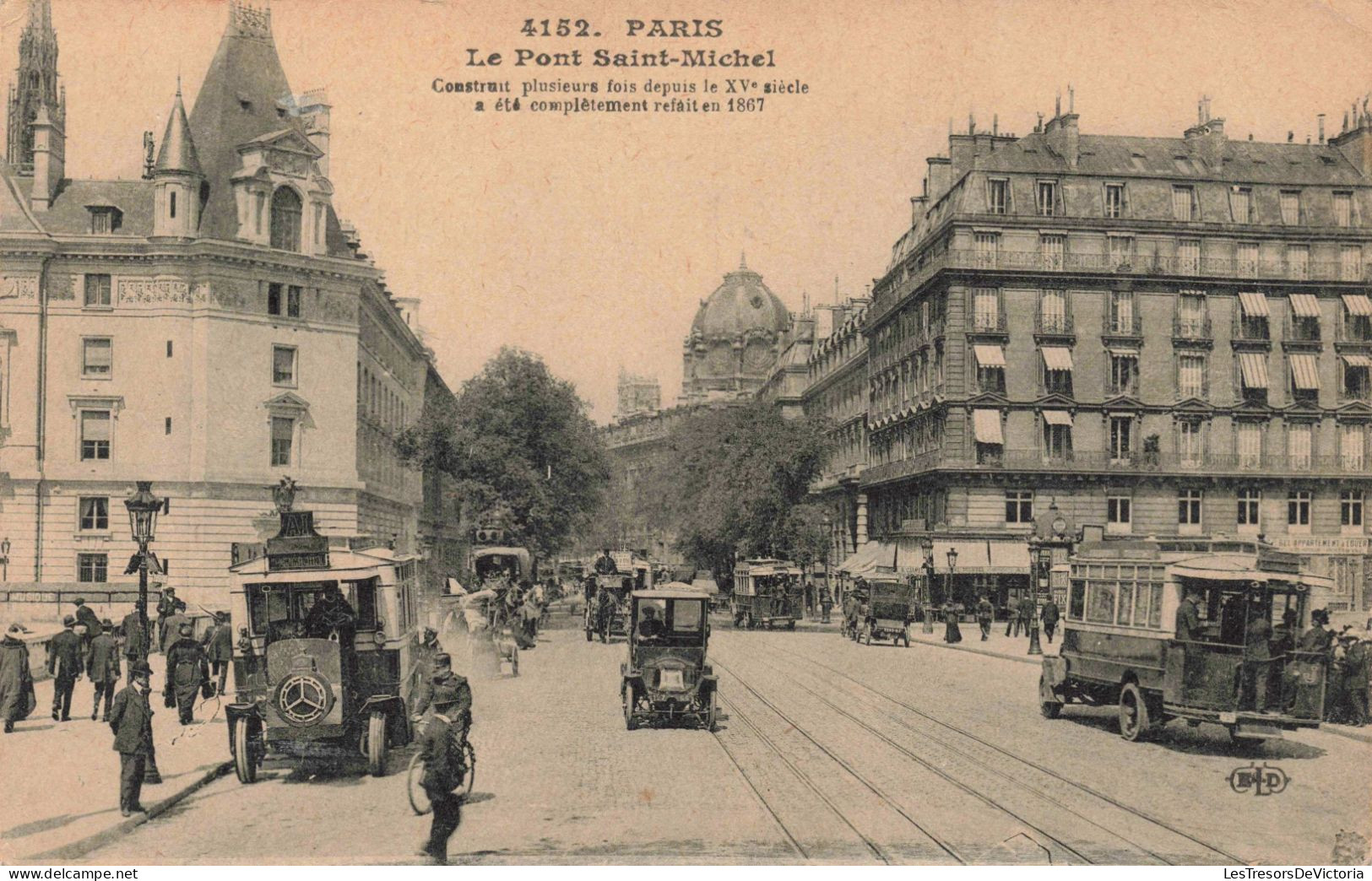 FRANCE - Paris - Le Pont Saint Michel - Animé - Carte Postale Ancienne - Ponts