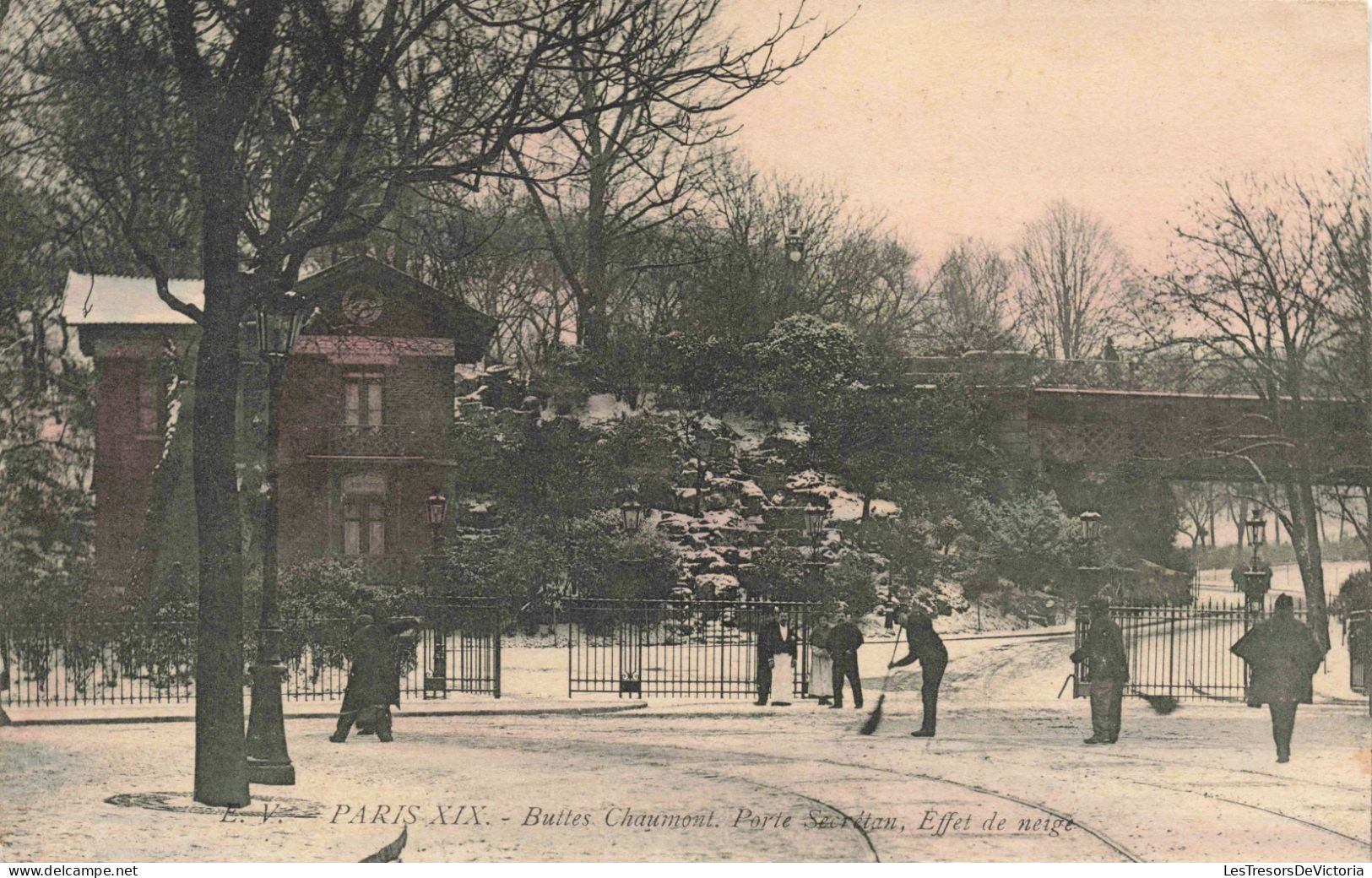 FRANCE - Paris - Buttes Chaumont - Porte Secrétan - Effet De Neige - Carte Postale Ancienne - Parks, Gärten