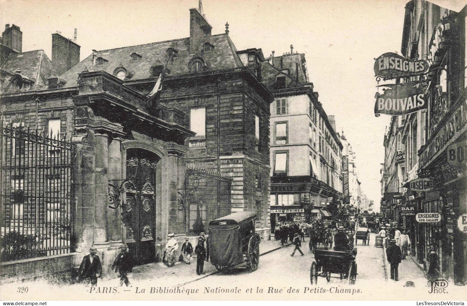 FRANCE - Paris - La Bibliothèque Nationale Et La Rue Des Petits-Champs - Animé - Carte Postale Ancienne - Other Monuments
