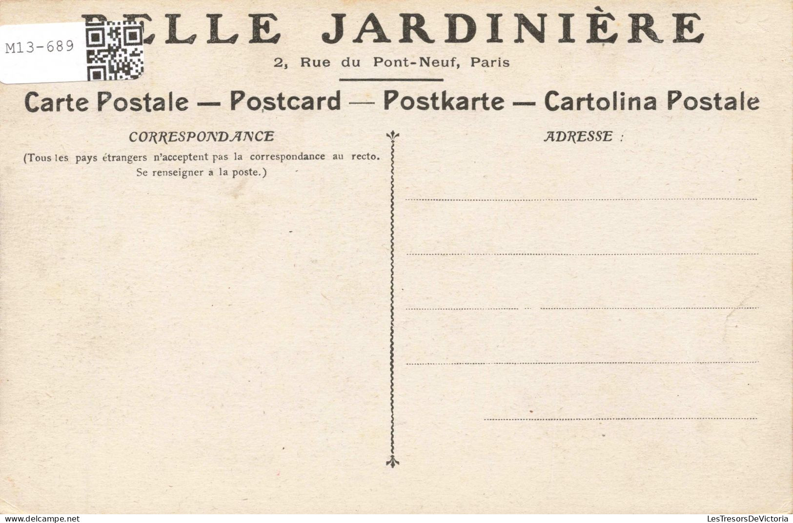 FRANCE - Paris - Rue Du Pont Neuf - Vue De La Maison Principale - Carte Postale Ancienne - Plazas