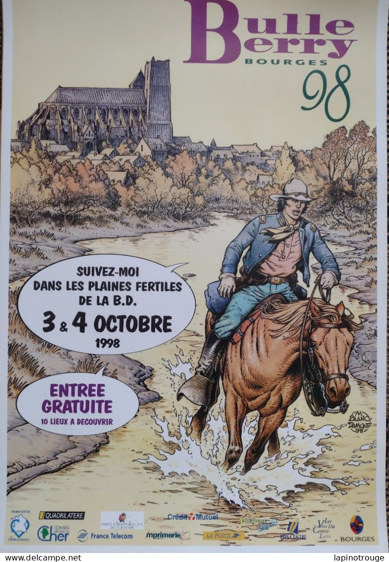 Affiche BLANC DUMONT Michel Festival BD Bourges 1998 (Blueberry Cartland...) - Afiches & Offsets