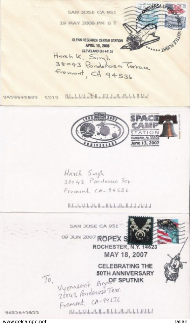 Space, Collection 7 US Pictorial Cover, Gnuinely Used, Domestic Airmail,Condition As Per Scan,USPICT1 - North  America