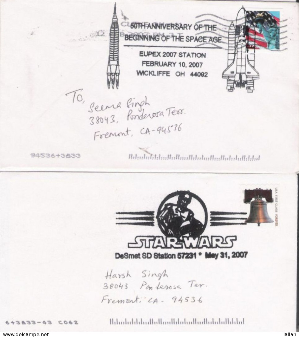Space, Collection 7 US Pictorial Cover, Gnuinely Used, Domestic Airmail,Condition As Per Scan,USPICT1 - North  America