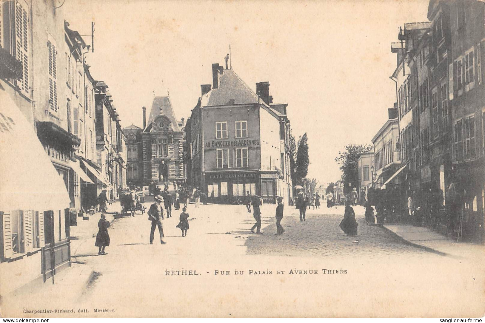 CPA 08 RETHEL / RUE DU PALAIS ET AVENUE THIERS - Andere & Zonder Classificatie