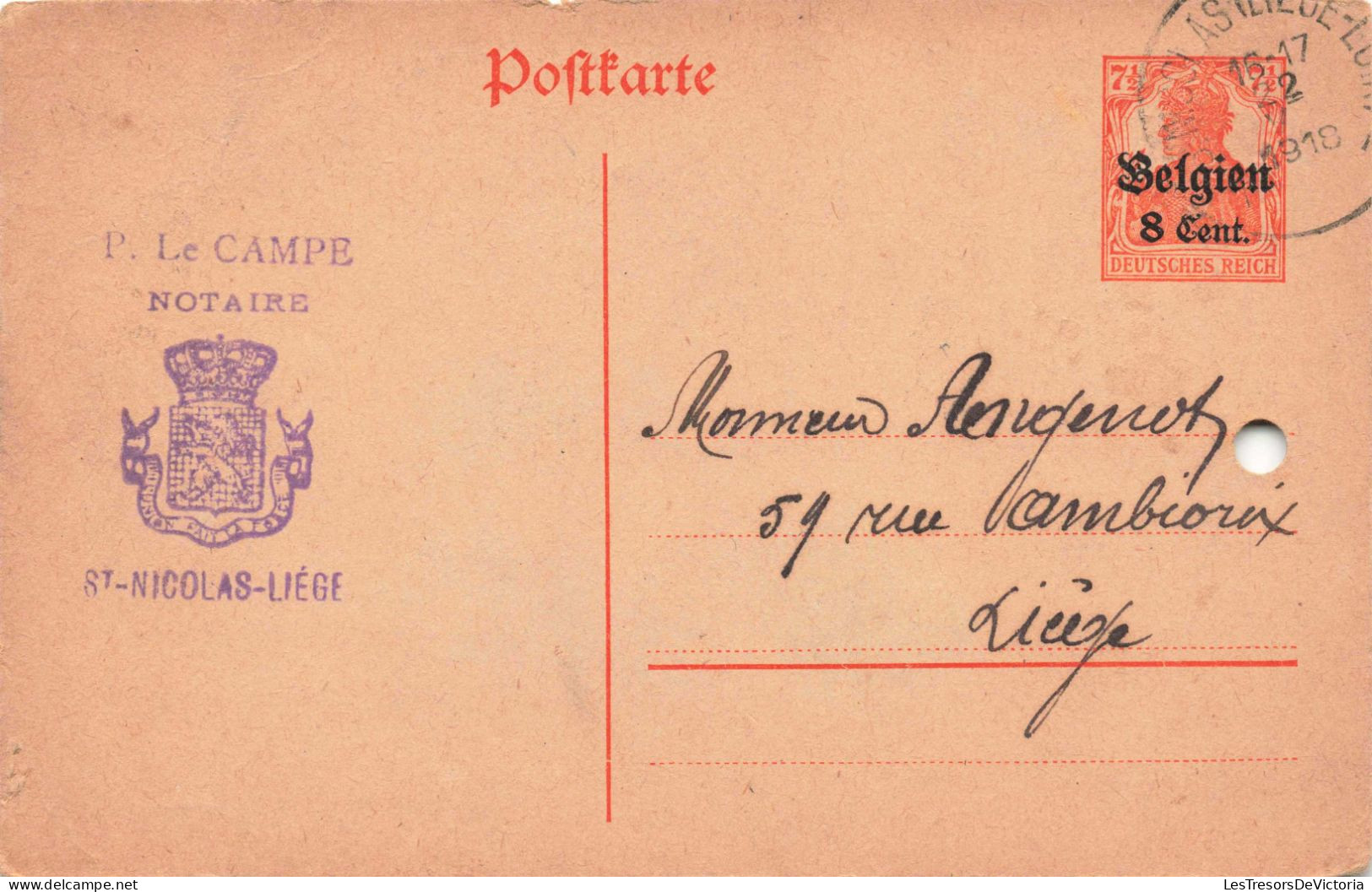 Carte Postale Du Notaire - Lettre à Monsieur Anderson - Carte Postale Ancienne - Sonstige & Ohne Zuordnung