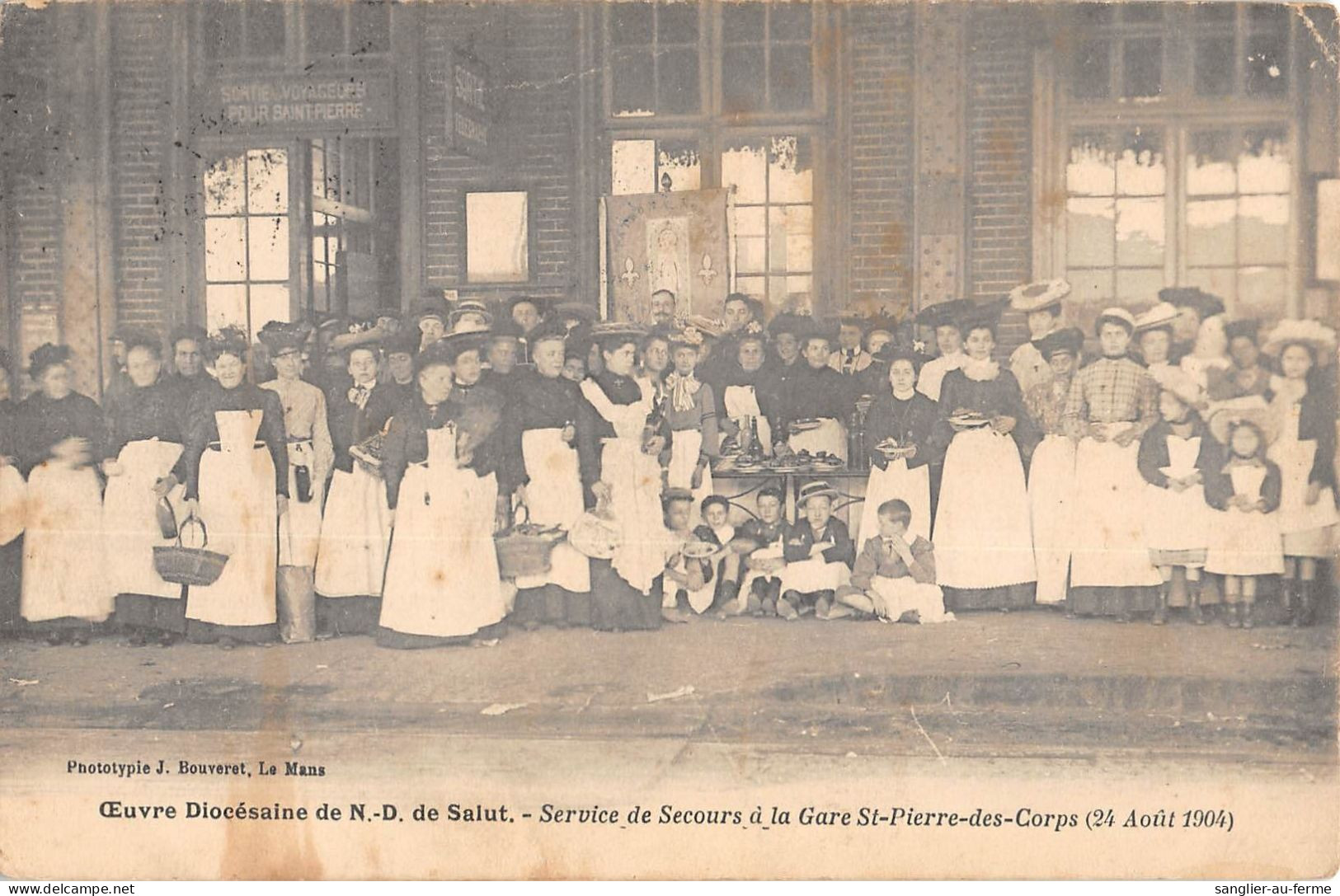CPA 37 OEUVRE DIOCESAINE DE N.D.DE SALUT / SERVICE DE SECOURS A LA GARE SAINT PIERRE DES CORPS 1904 - Other & Unclassified