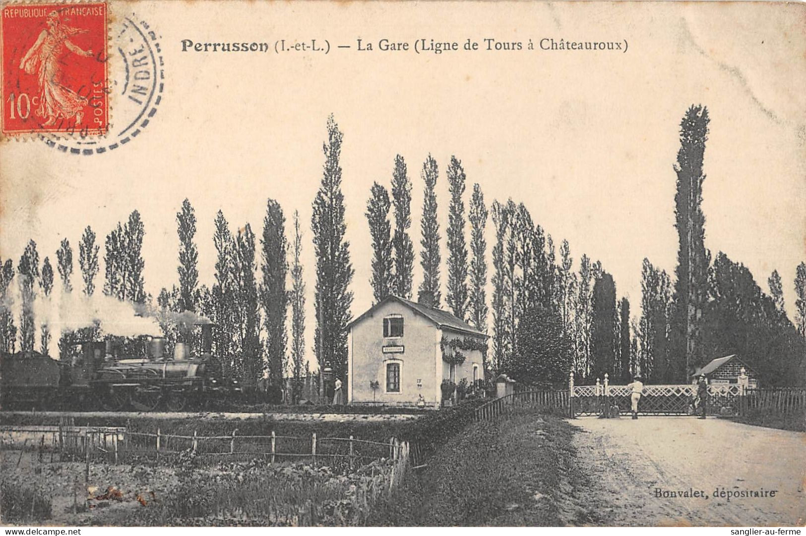 CPA 37 PERRUSSON LA GARE / LIGNE DE TOURS A CHATAUROUX / TRAIN - Other & Unclassified