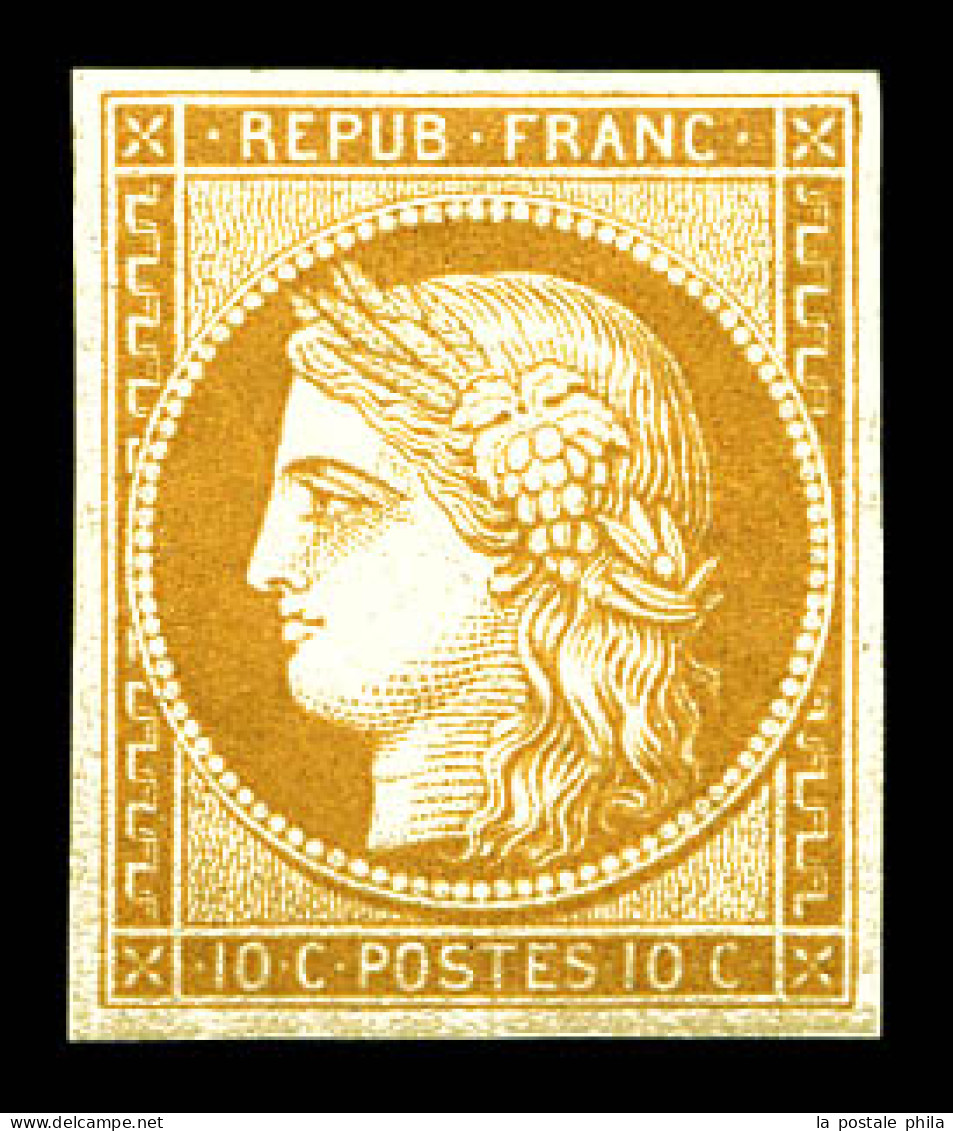 ** N°1f, 10c Bistre Clair, Impression De 1862, Fraîcheur Postale. SUP (certificat)  Qualité: ** - 1849-1850 Cérès