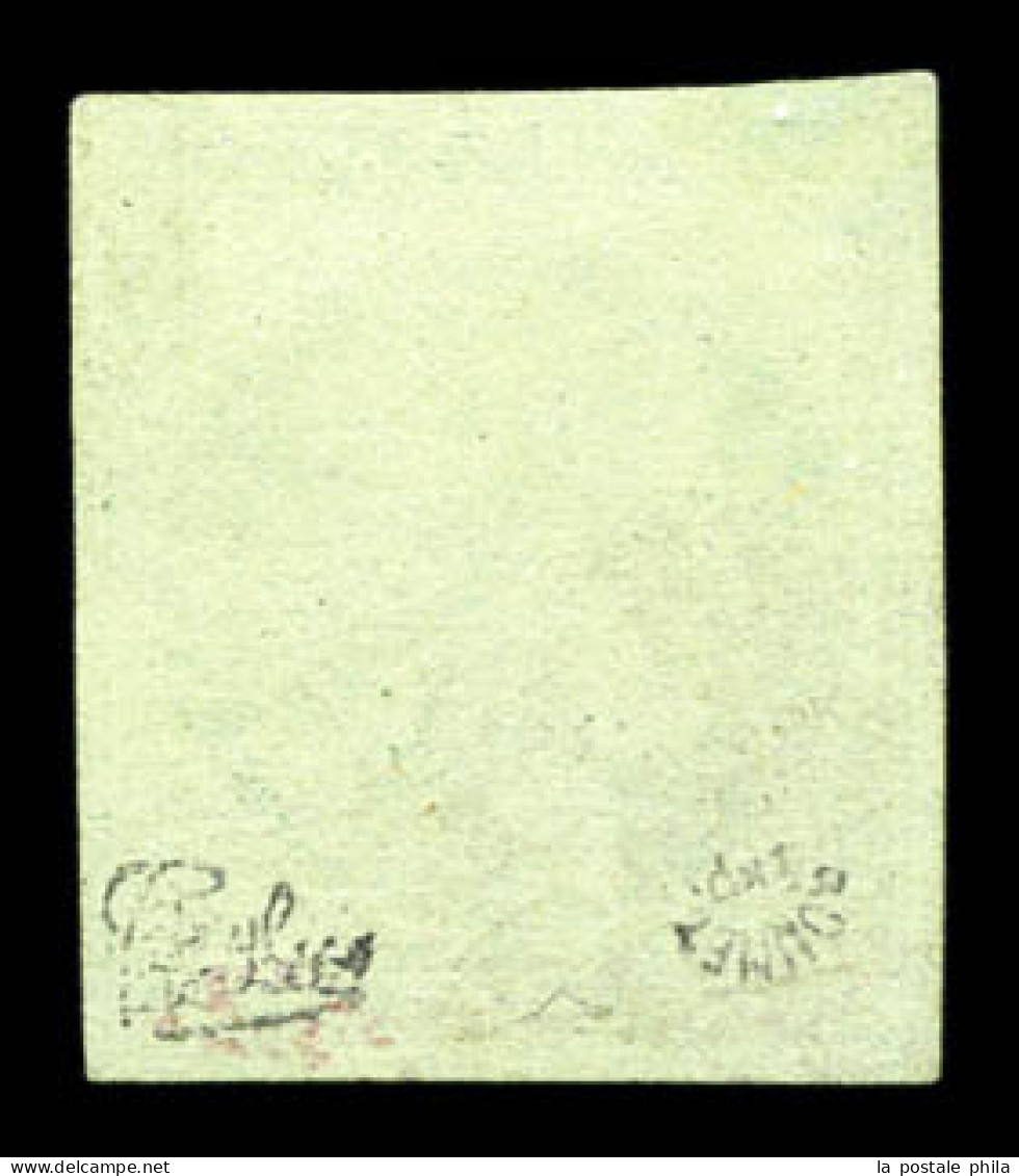 (*) N°2b, 15c Vert-foncé, Quatre Belles Marges Et Jolie Couleur, R.R.R (signé Calves/certificats)  Qualité: (*)  Cote: 1 - 1849-1850 Ceres