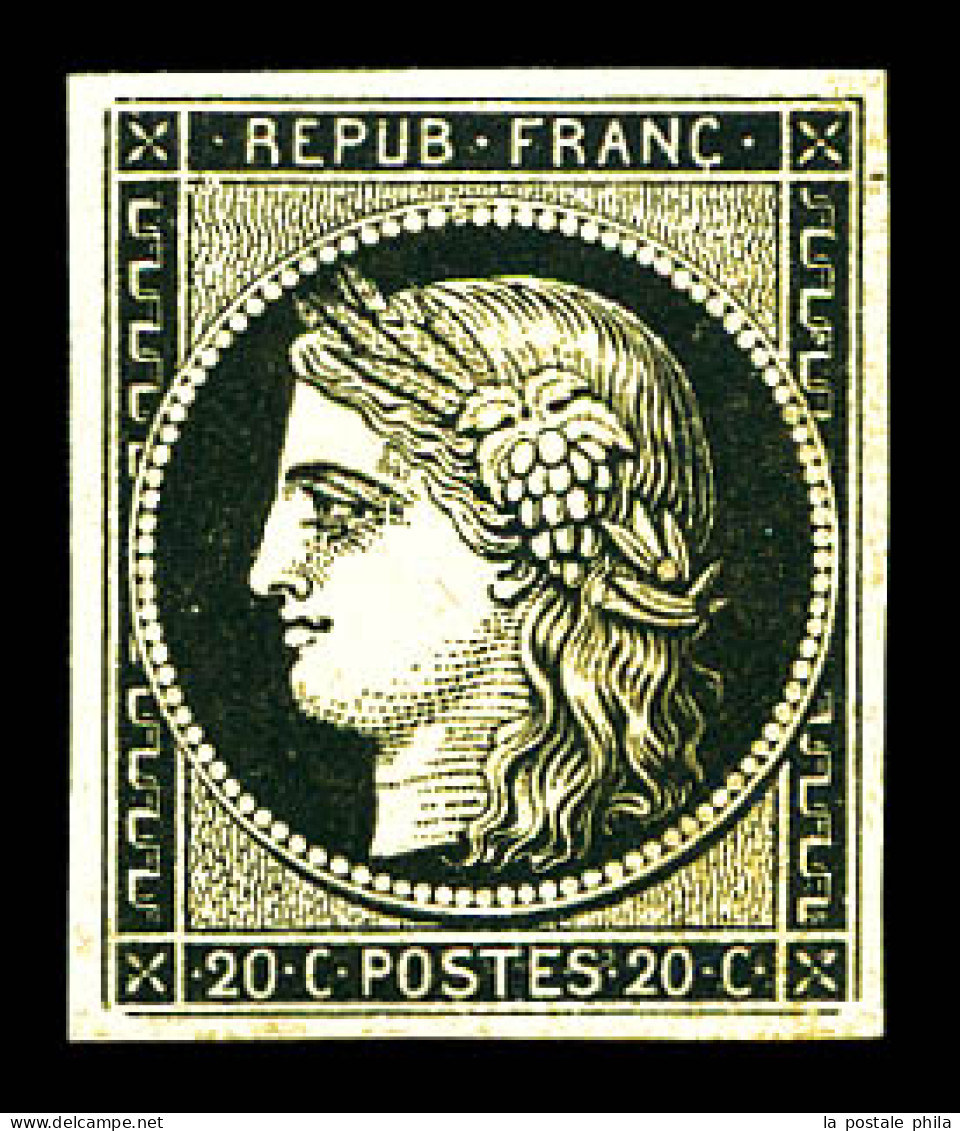 ** N°3, 20c Noir Sur Jaune, Fraîcheur Postale, SUP (certificat)  Qualité: ** - 1849-1850 Ceres