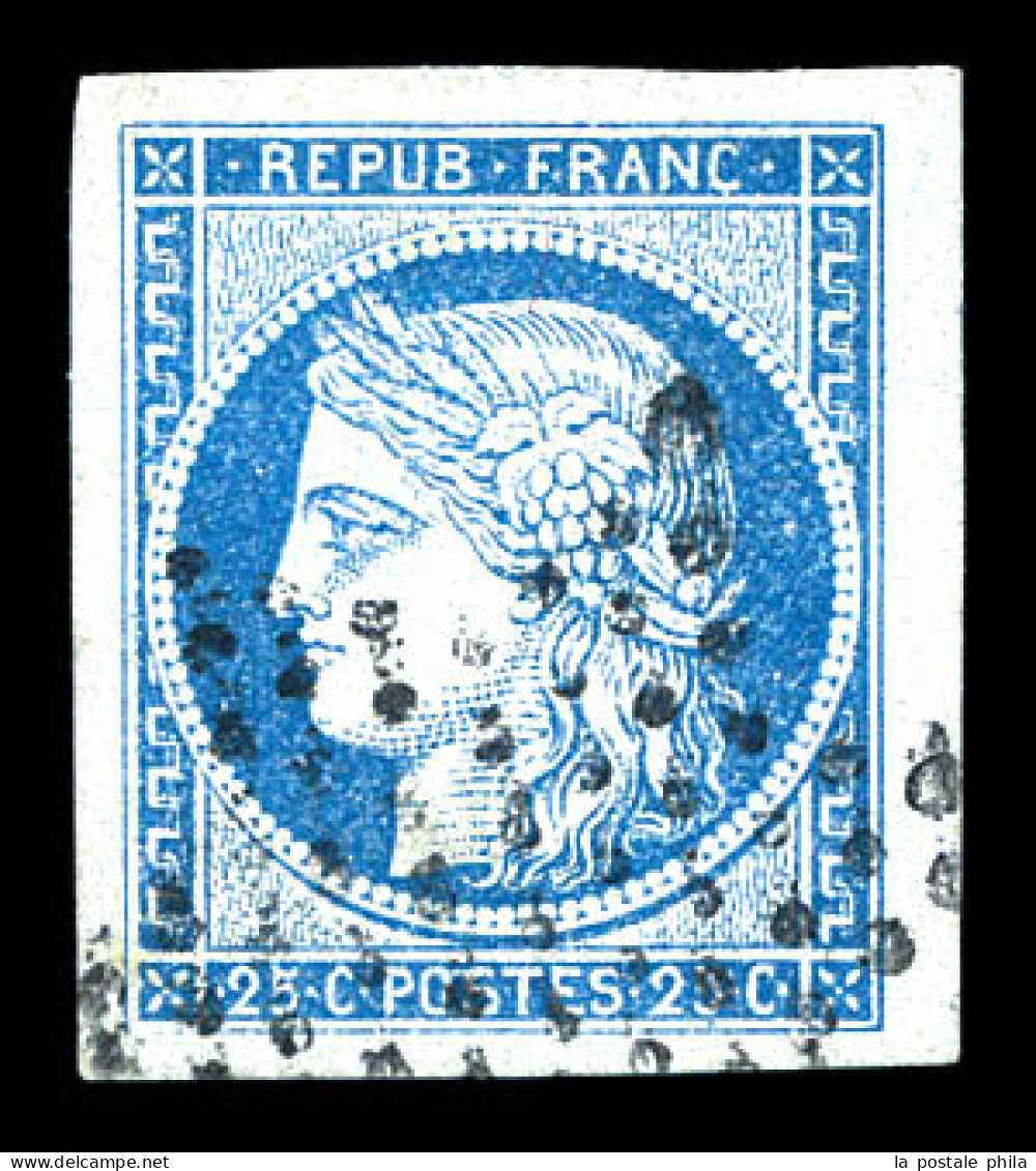 O N°4f, 25c Bleu Clair Obl étoile, Grandes Marges. SUP  Qualité: Oblitéré - 1849-1850 Cérès