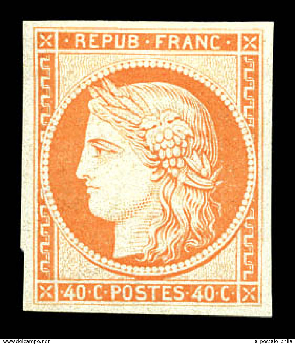 ** N°5g, 40c Orange, Impression De 1862, Fraîcheur Postale. SUP (certificat)  Qualité: ** - 1849-1850 Cérès