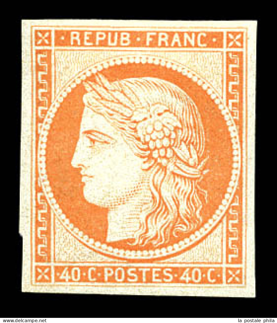 ** N°5g, 40c Orange, Impression De 1862, Fraîcheur Postale. SUP (certificat)  Qualité: ** - 1849-1850 Ceres