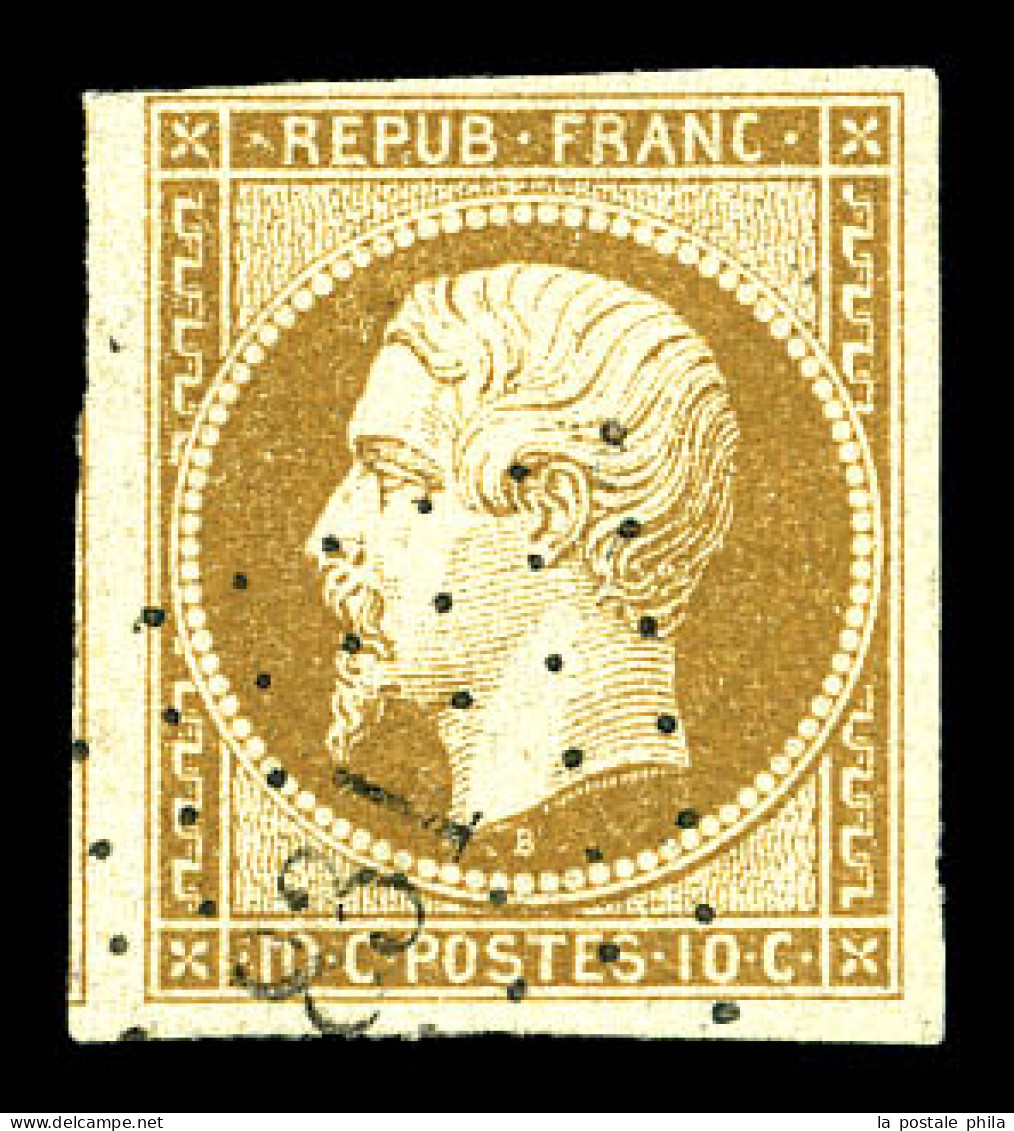 O N°9a, 10c Bistre-brun Obl PC '831', Un Voisin, TTB (signé Brun/certificat)  Qualité: Oblitéré  Cote: 950 Euros - 1852 Louis-Napoléon