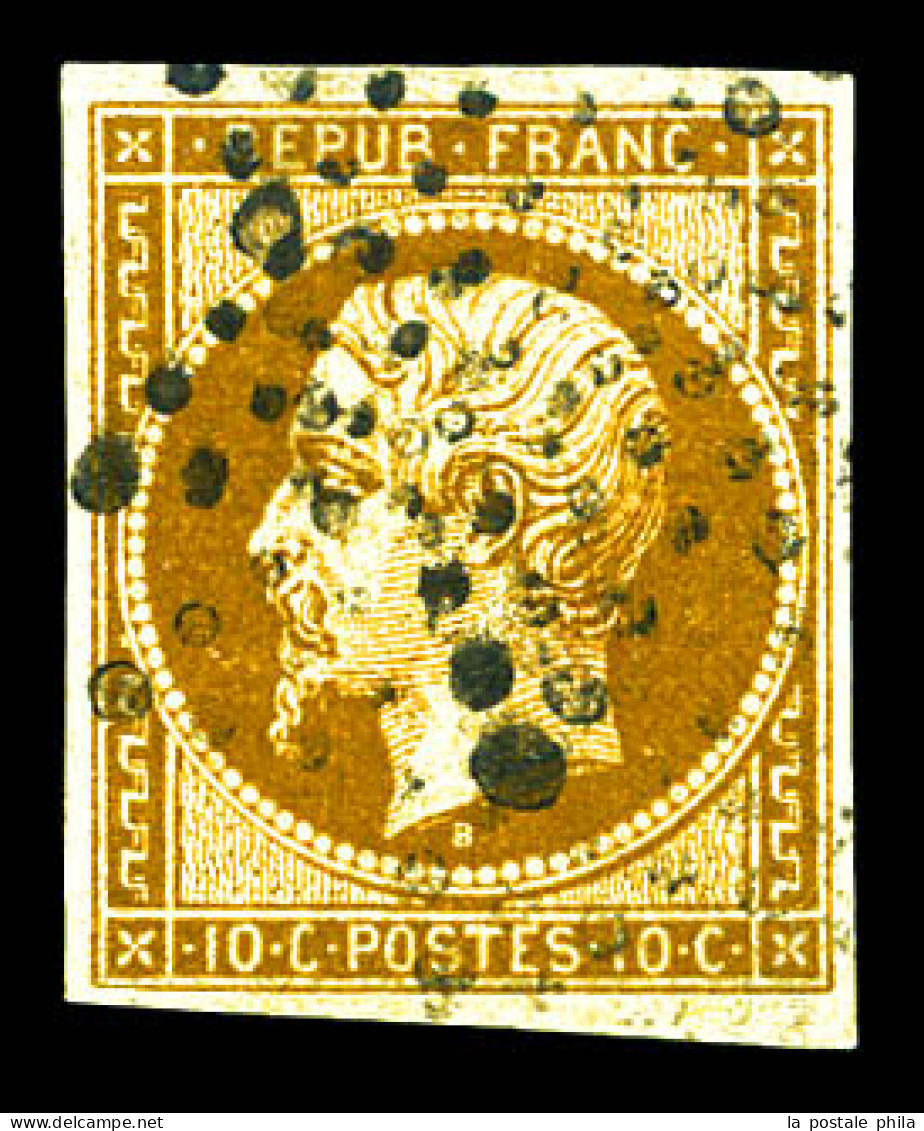 O N°9a, 10c Bistre-brun Obl étoile, TB (signé Calves/certificat)  Qualité: Oblitéré  Cote: 950 Euros - 1852 Luis-Napoléon
