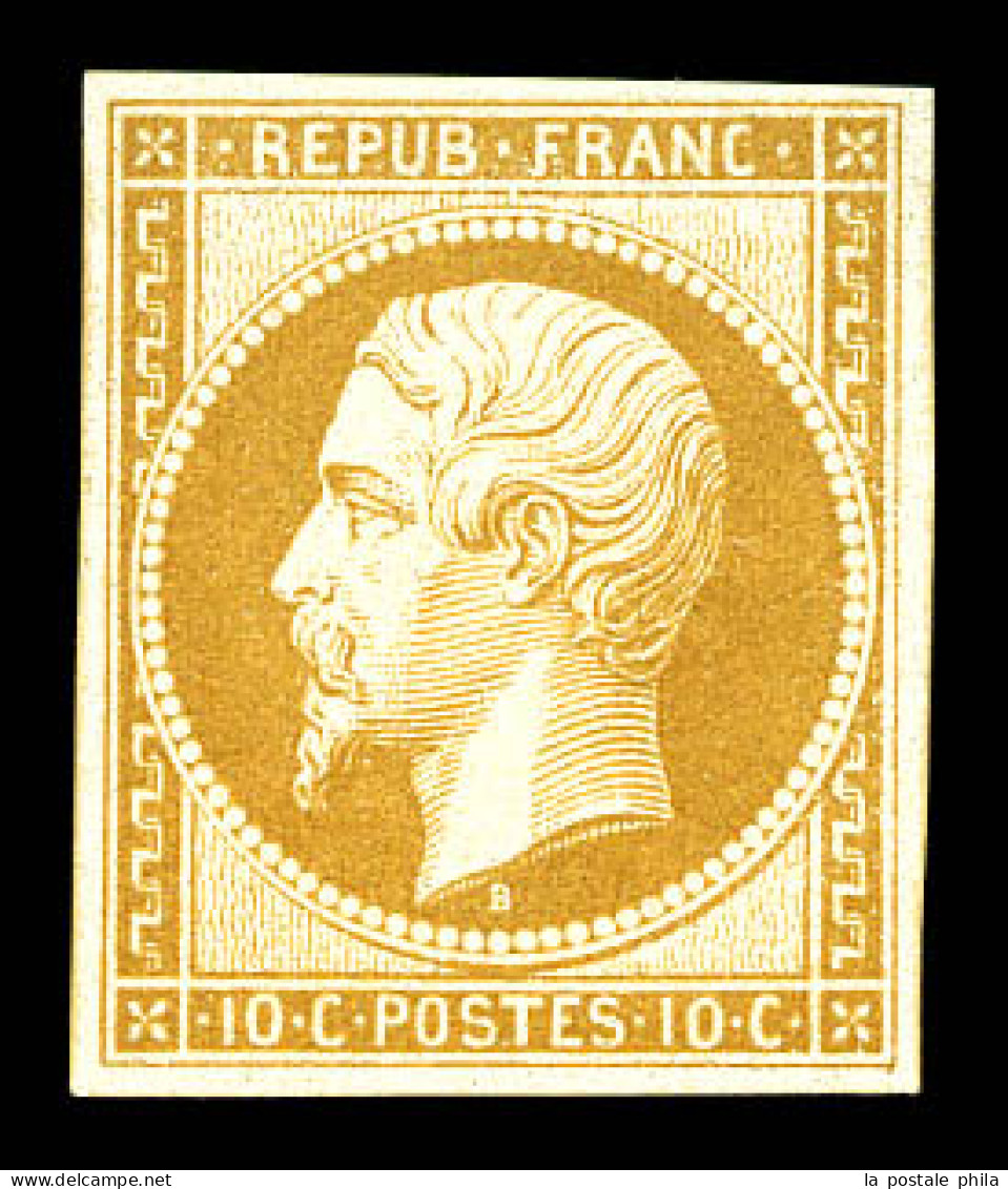 ** N°9e, 10c Bistre, Impression De 1862, Fraîcheur Postale, SUP (certificat)  Qualité: ** - 1852 Luis-Napoléon