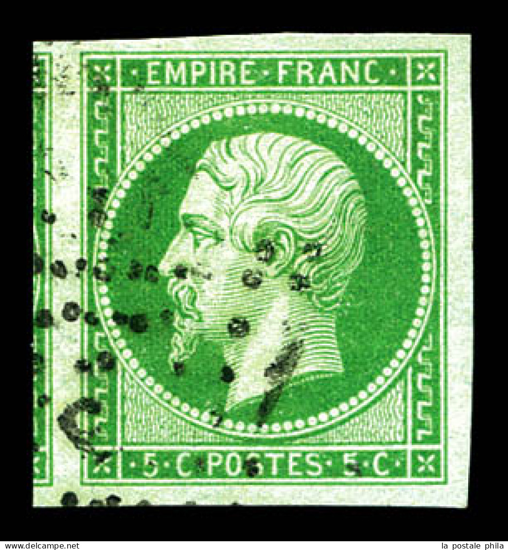 O N°12, 5c Vert, Jolie Pièce. TTB  Qualité: Oblitéré - 1853-1860 Napoléon III.