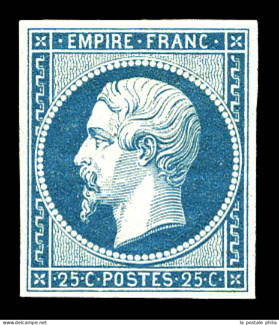 * N°15a, 25c Bleu Laiteux, Un éclat De Gomme. TB. R. (certificat)  Qualité: *  Cote: 3600 Euros - 1853-1860 Napoléon III