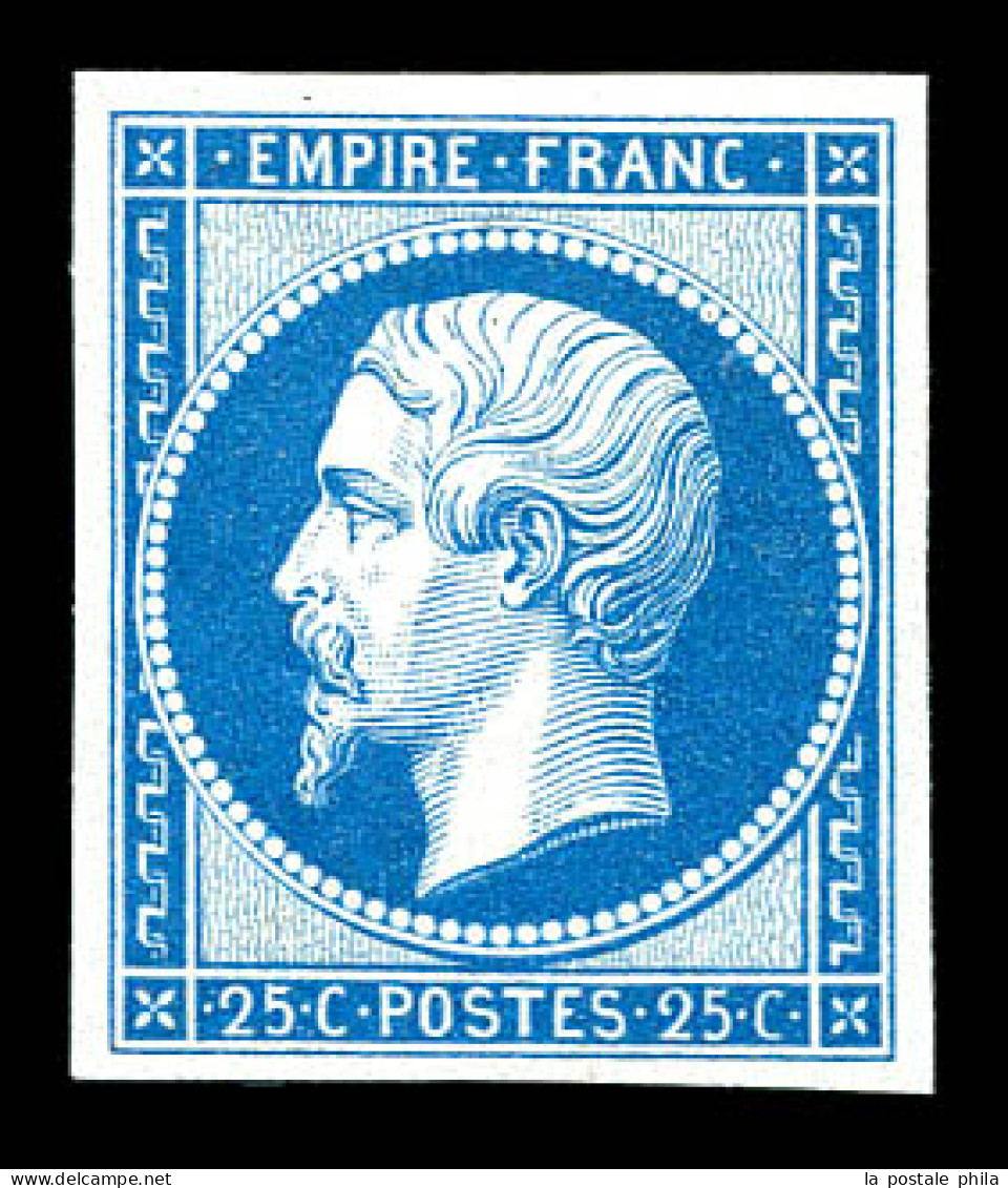 ** N°15c, 25c Bleu, Impression De 1862, Fraîcheur Postale. SUP (certificat)  Qualité: ** - 1853-1860 Napoléon III.
