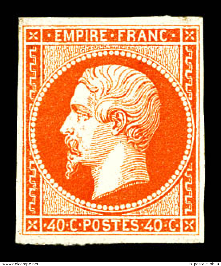 * N°16a, 40c Orange Vif. SUP. R. (certificats)  Qualité: *  Cote: 4500 Euros - 1853-1860 Napoléon III