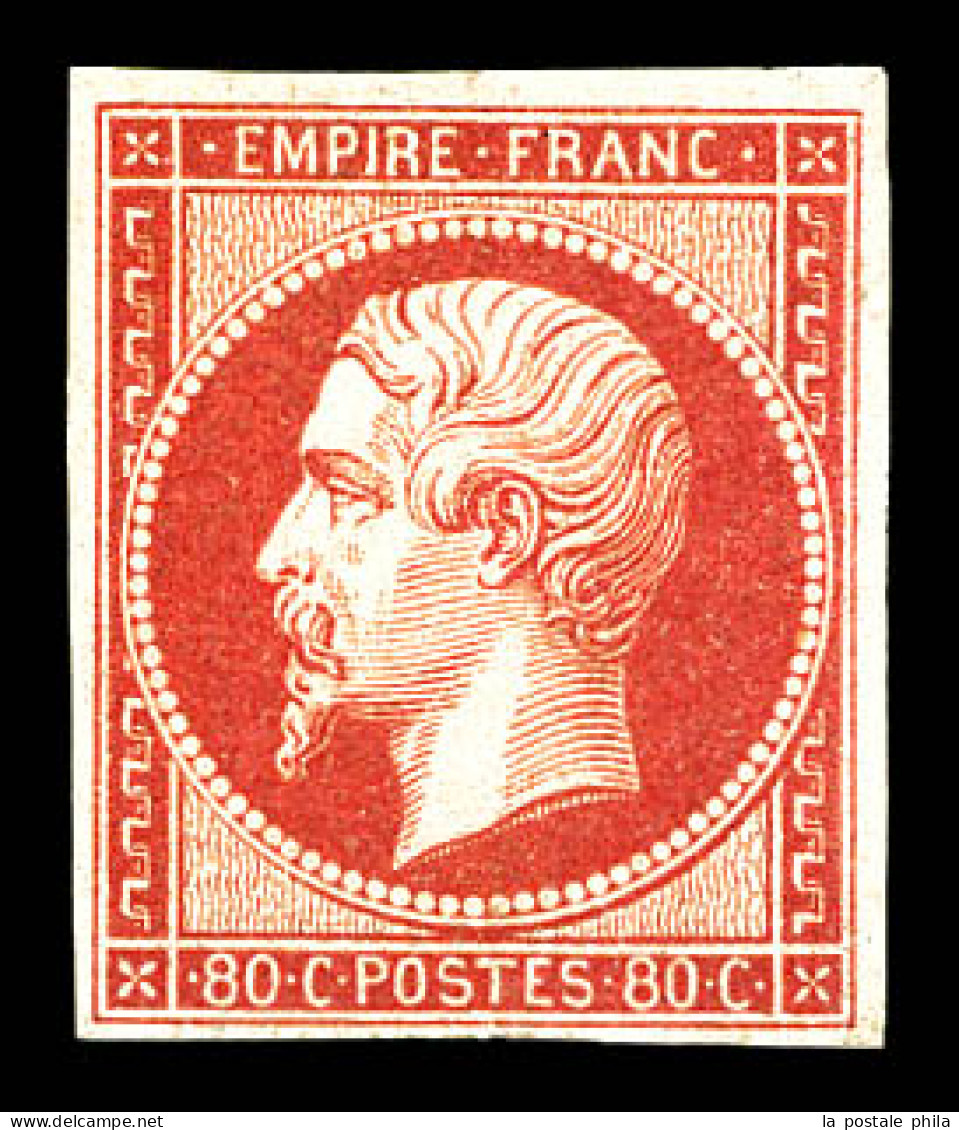* N°17A, 80c Carmin Vif, Très Jolie Couleur. SUP. R.R. (certificat)  Qualité: * - 1853-1860 Napoléon III.