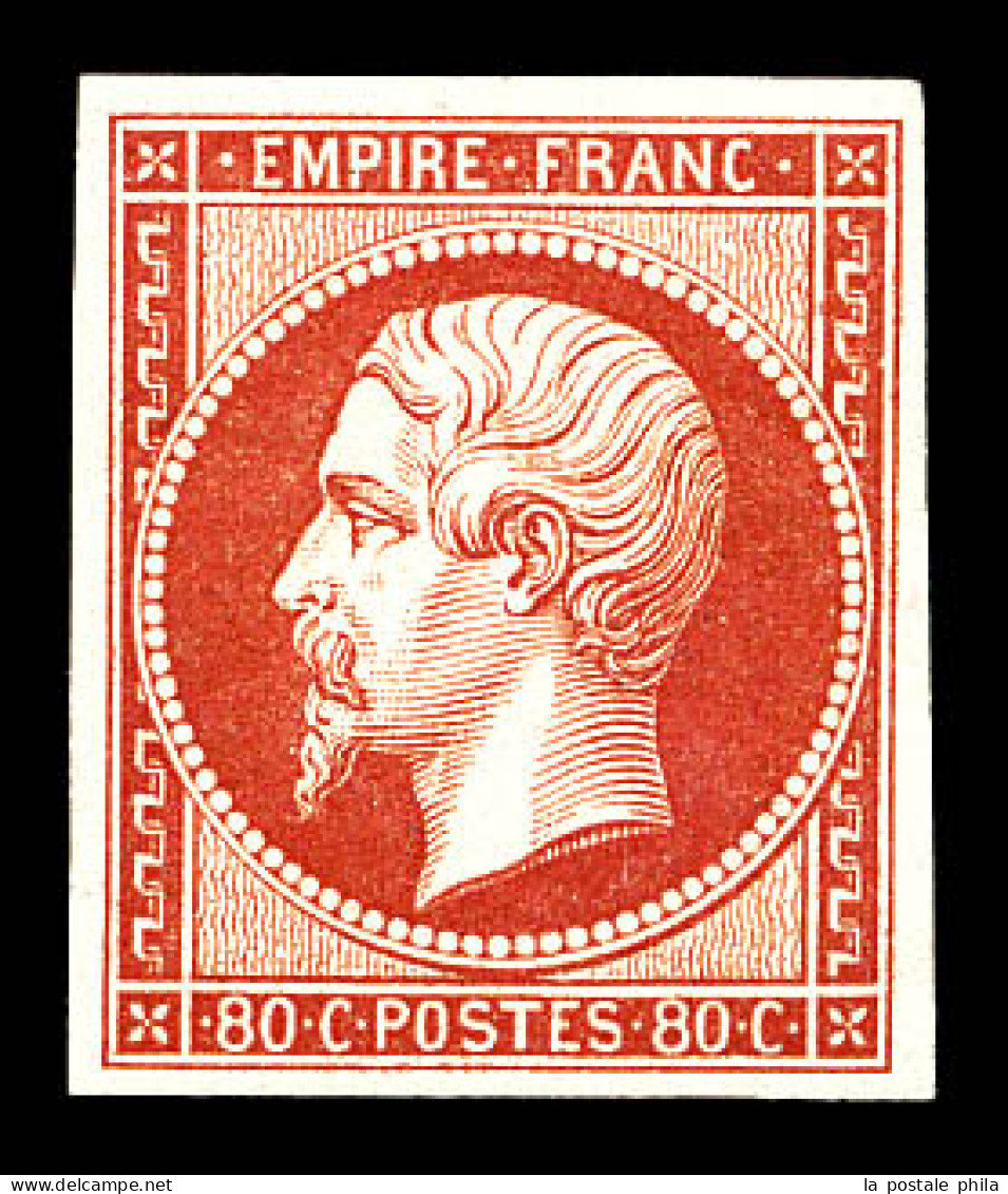 ** N°17Ah, 80c Carmin-rose, Impression De 1862, Fraîcheur Postale, SUPERBE (certificats)  Qualité: ** - 1853-1860 Napoléon III.