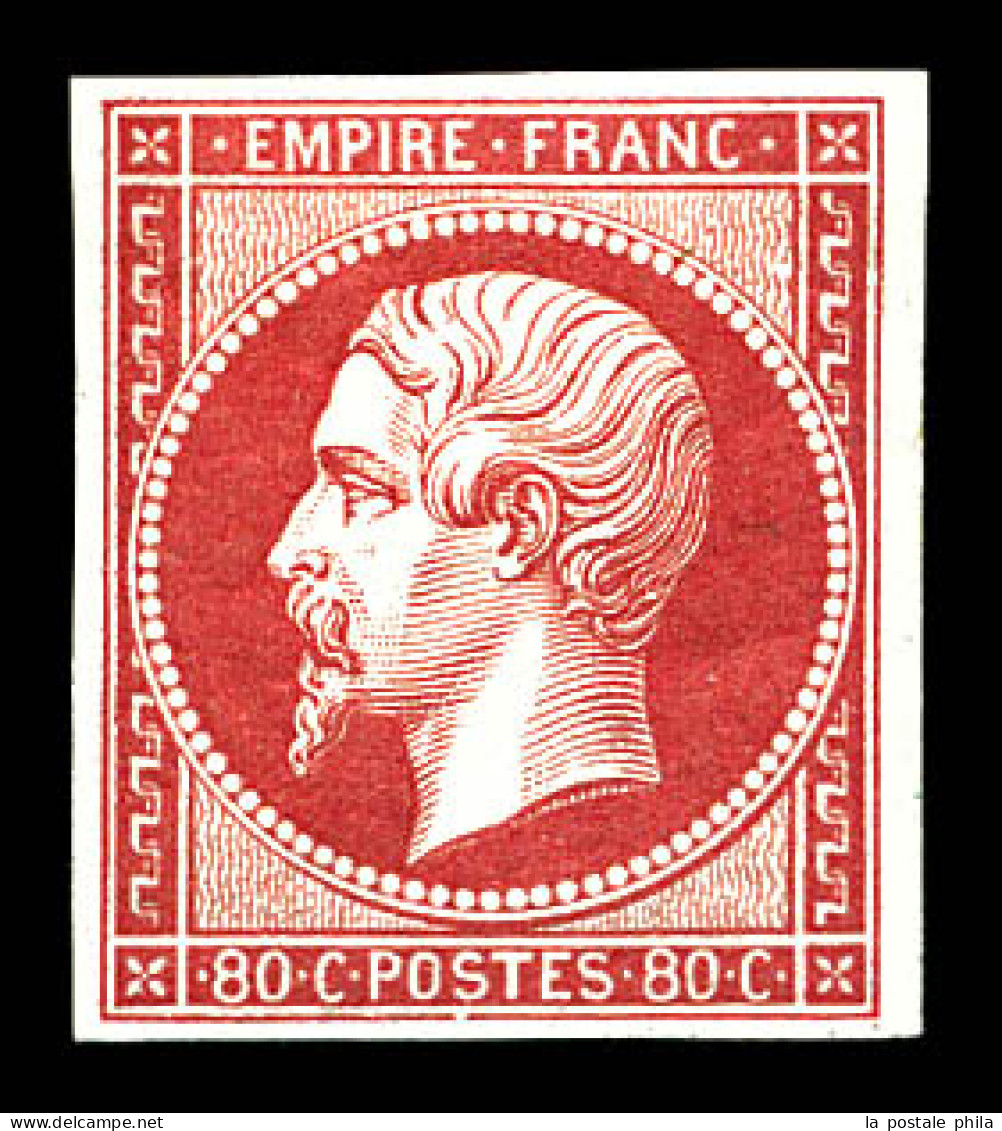 ** N°17B, 80c Rose, Fraîcheur Postale. SUPERBE. R.R. (signé Calves/Certificat)  Qualité: ** - 1853-1860 Napoléon III.