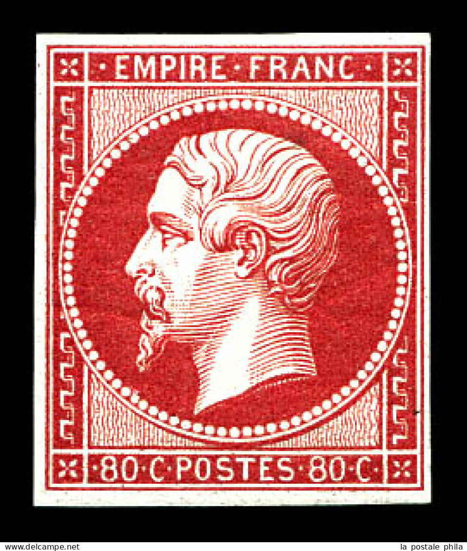 ** N°17B, 80c Rose, Fraîcheur Postale. SUPERBE. R.R (signé Brun/Calves/certificats)  Qualité: ** - 1853-1860 Napoléon III.