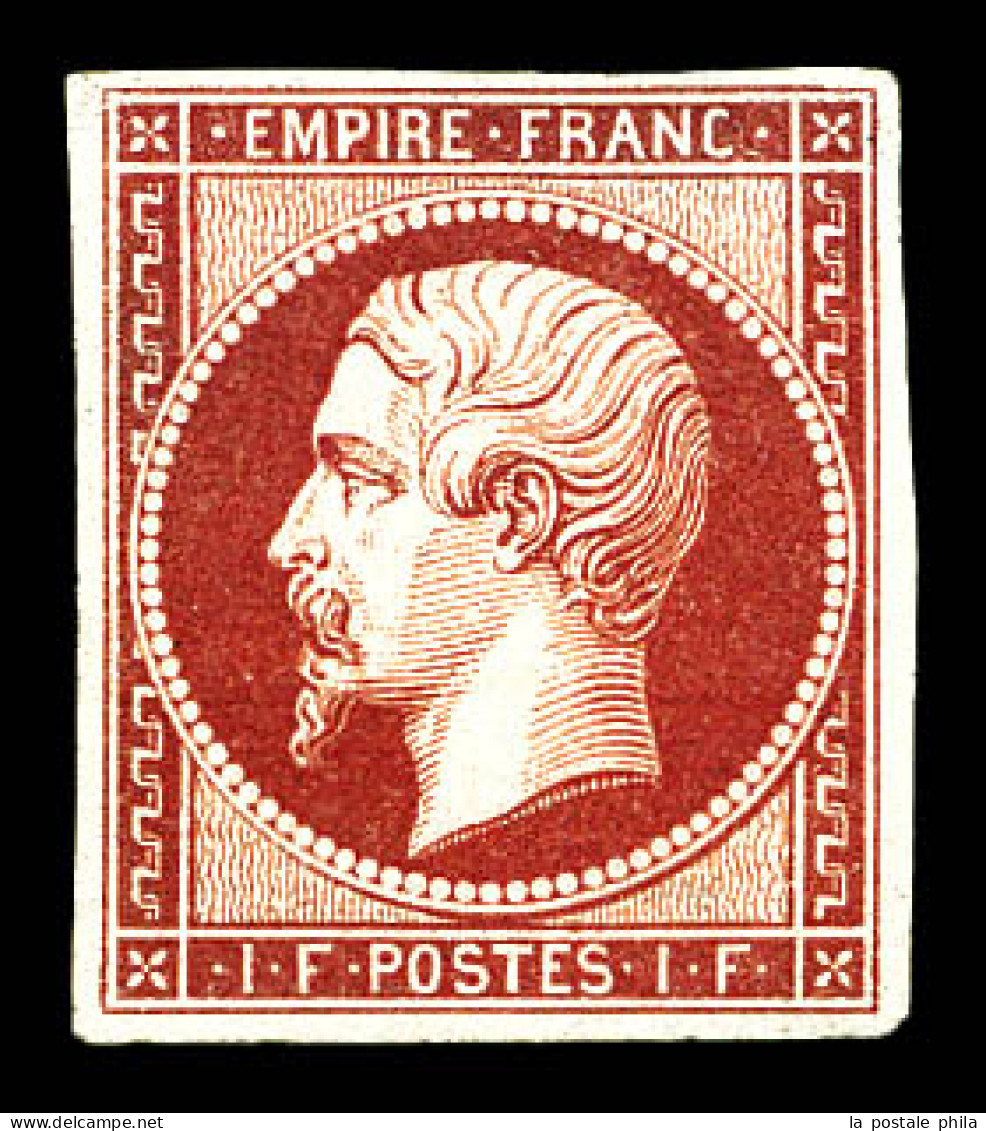 (*) N°18, 1f Carmin, Très Jolie Pièce. TTB (certificats)  Qualité: (*)  Cote: 4000 Euros - 1853-1860 Napoléon III.