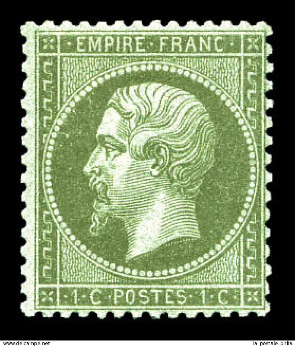 ** N°19a, 1c Vert-bronze, Fraîcheur Postale. SUP (signé Calves)  Qualité: ** - 1862 Napoléon III