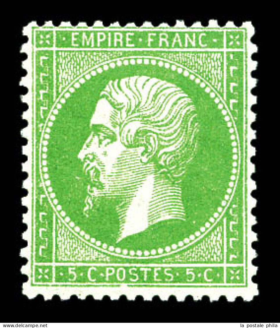 ** N°20, 5c Vert, Fraîcheur Postale. SUP (signé Brun/certificat)  Qualité: ** - 1862 Napoléon III.