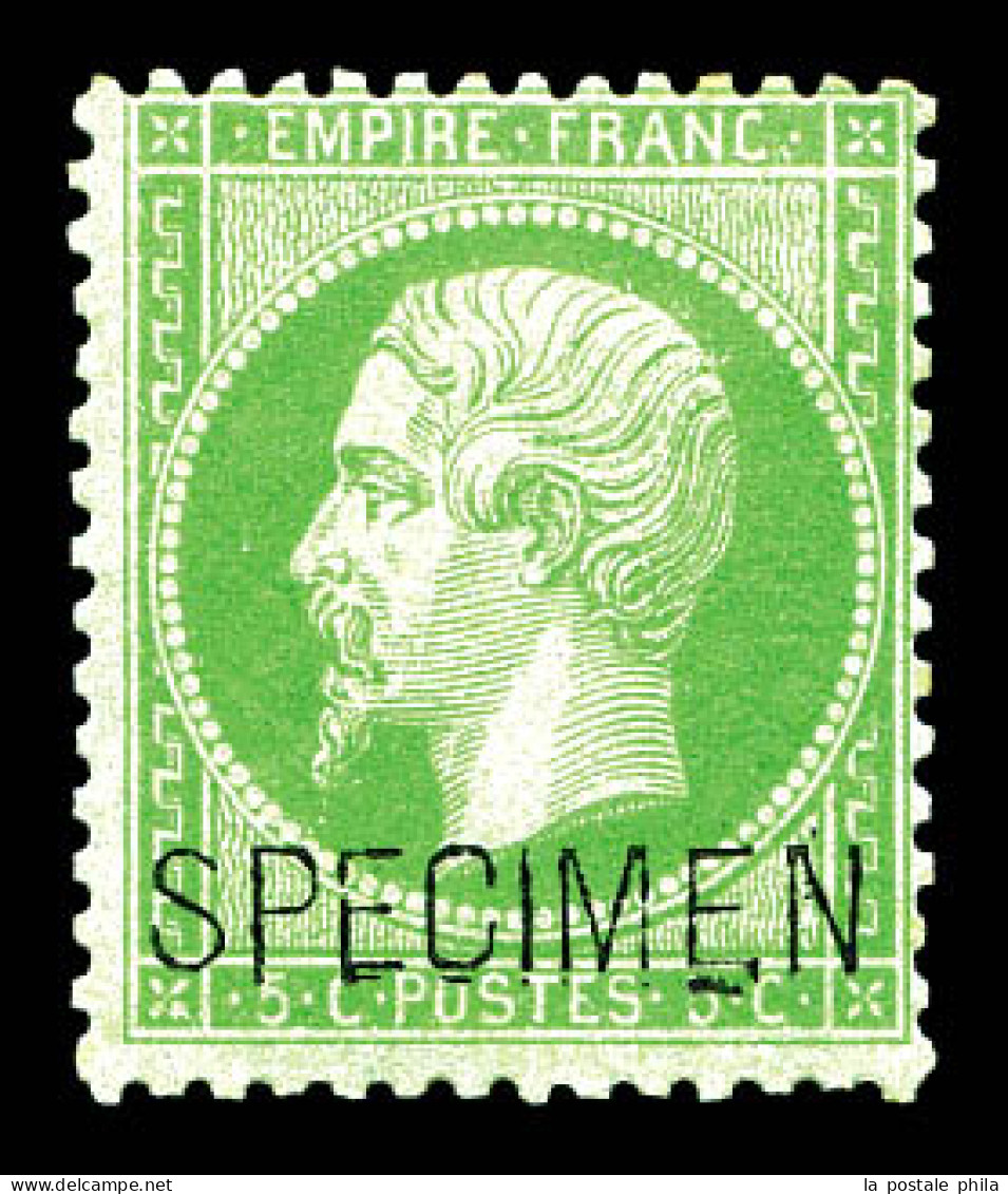 * N°20f, 5c Vert Surchargé 'SPECIMEN'. TTB  Qualité: *  Cote: 400 Euros - 1862 Napoléon III.