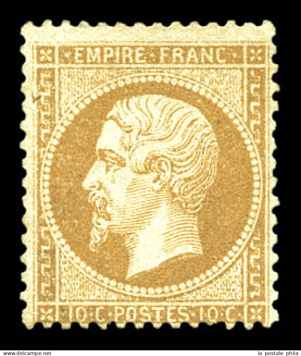 (*) N°21, 10c Bistre, Frais, TB  Qualité: (*)  Cote: 400 Euros - 1862 Napoléon III