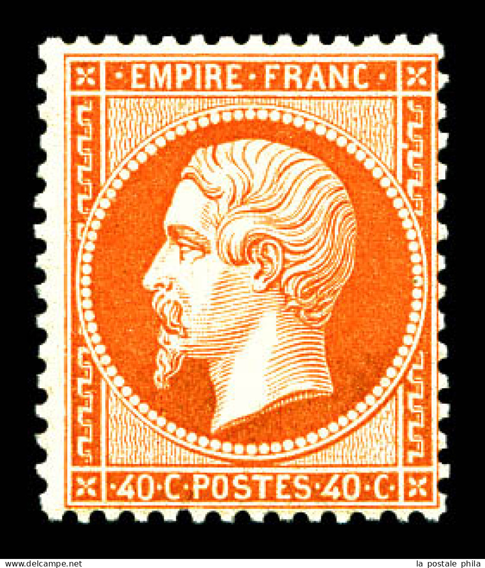 ** N°23, 40c Orange, Fraîcheur Postale. SUPERBE (signé Brun/Calves/certificats)  Qualité: ** - 1862 Napoleon III