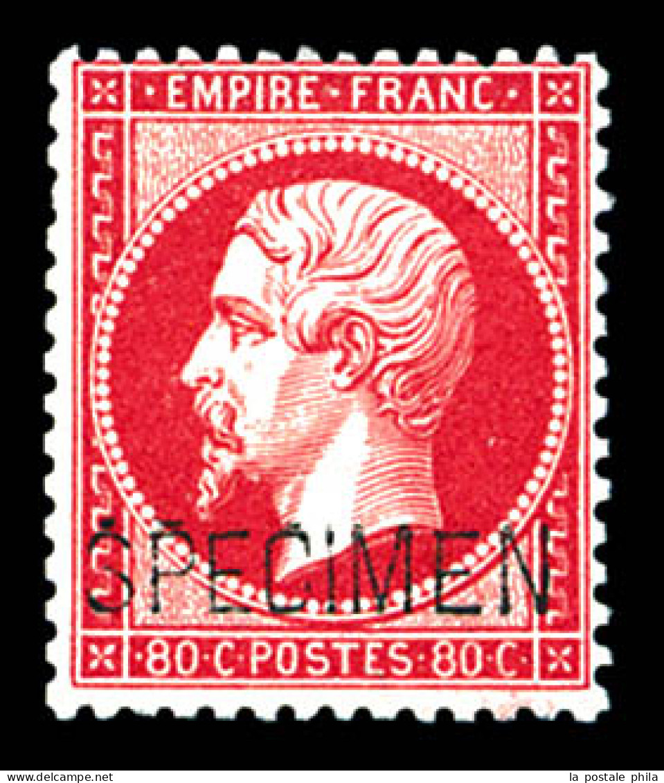 ** N°24d, 80c Rose Surchargé 'SPECIMEN', Fraîcheur Postale. SUP (certificat)  Qualité: ** - 1862 Napoléon III