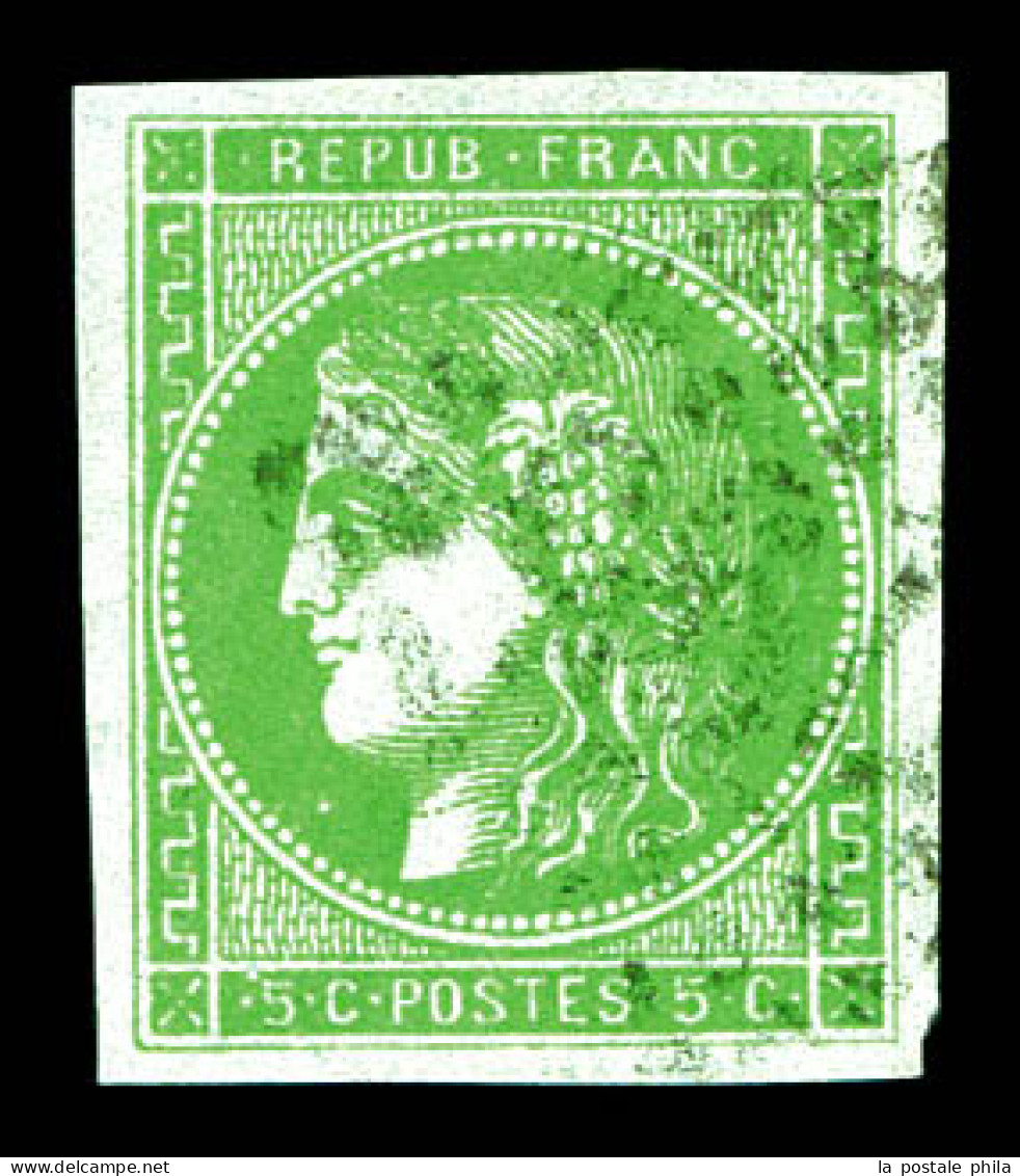 O N°42Bd, 5c Vert-sauge Report 2. TTB  Qualité: Oblitéré  Cote: 1000 Euros - 1870 Bordeaux Printing