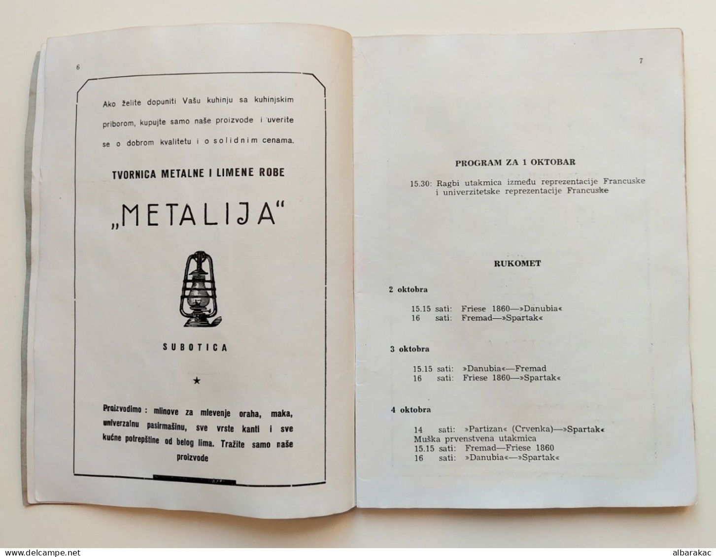 PROGRAM Signature FIRST INTERNATIONAL WOMEN'S HANDBALL TOURNAMENT 1953 Sport - Austria Denmark Germany Yugoslavia - Handbal